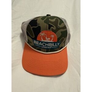 Beach Billy Lifestyle New Snapback Hat Camo/Orange/White